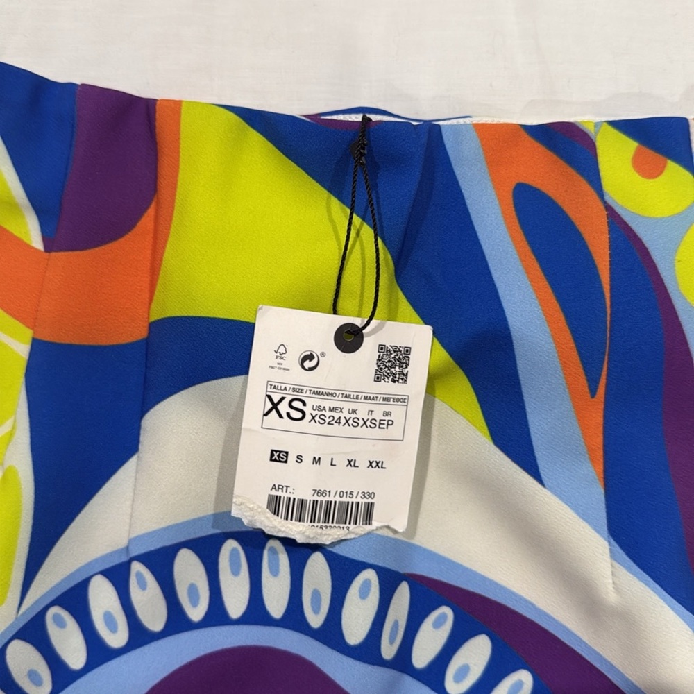 Zara Multicolored Patterned Mini Skirt - Picture 4 of 10